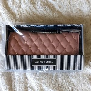 Alexis Bendel Quilted Studded Pink Clutch Wallet